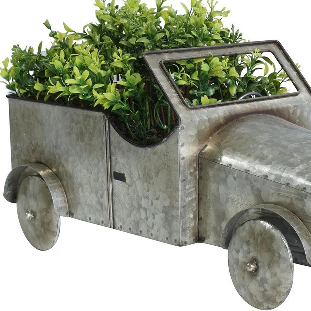 21" Silver Metal Flowers Hand Painted Truck Model Truck