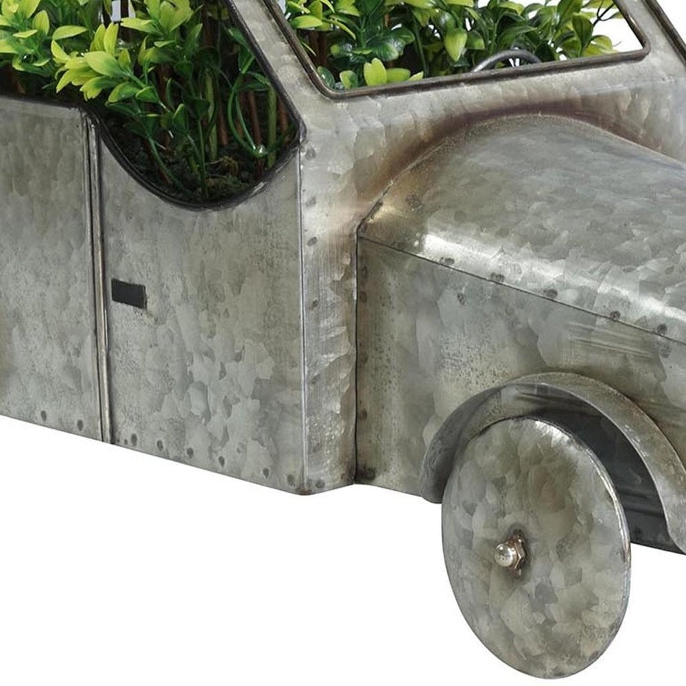 21" Silver Metal Flowers Hand Painted Truck Model Truck