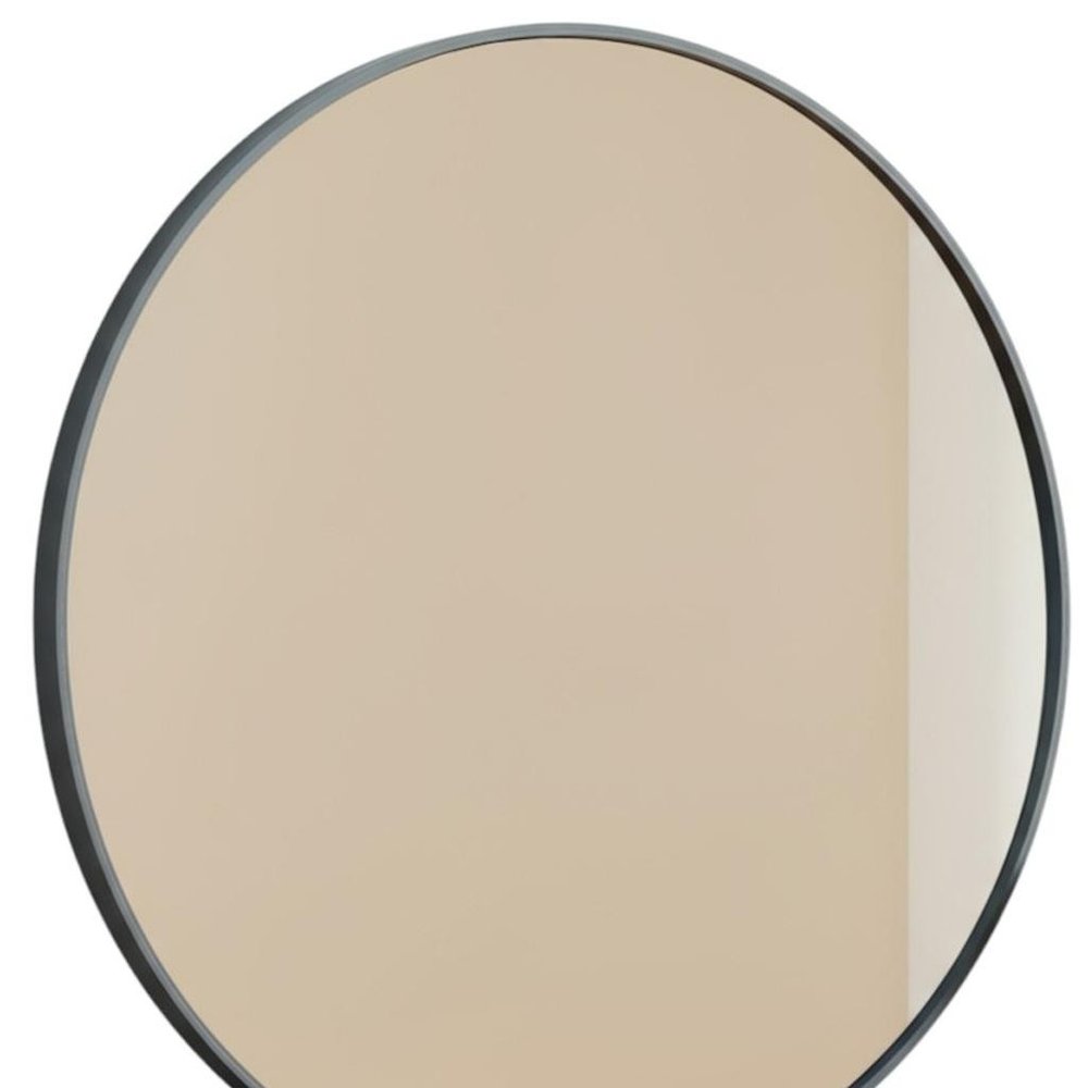 24" Black Metal Round Framed Bathroom Vanity Mirror