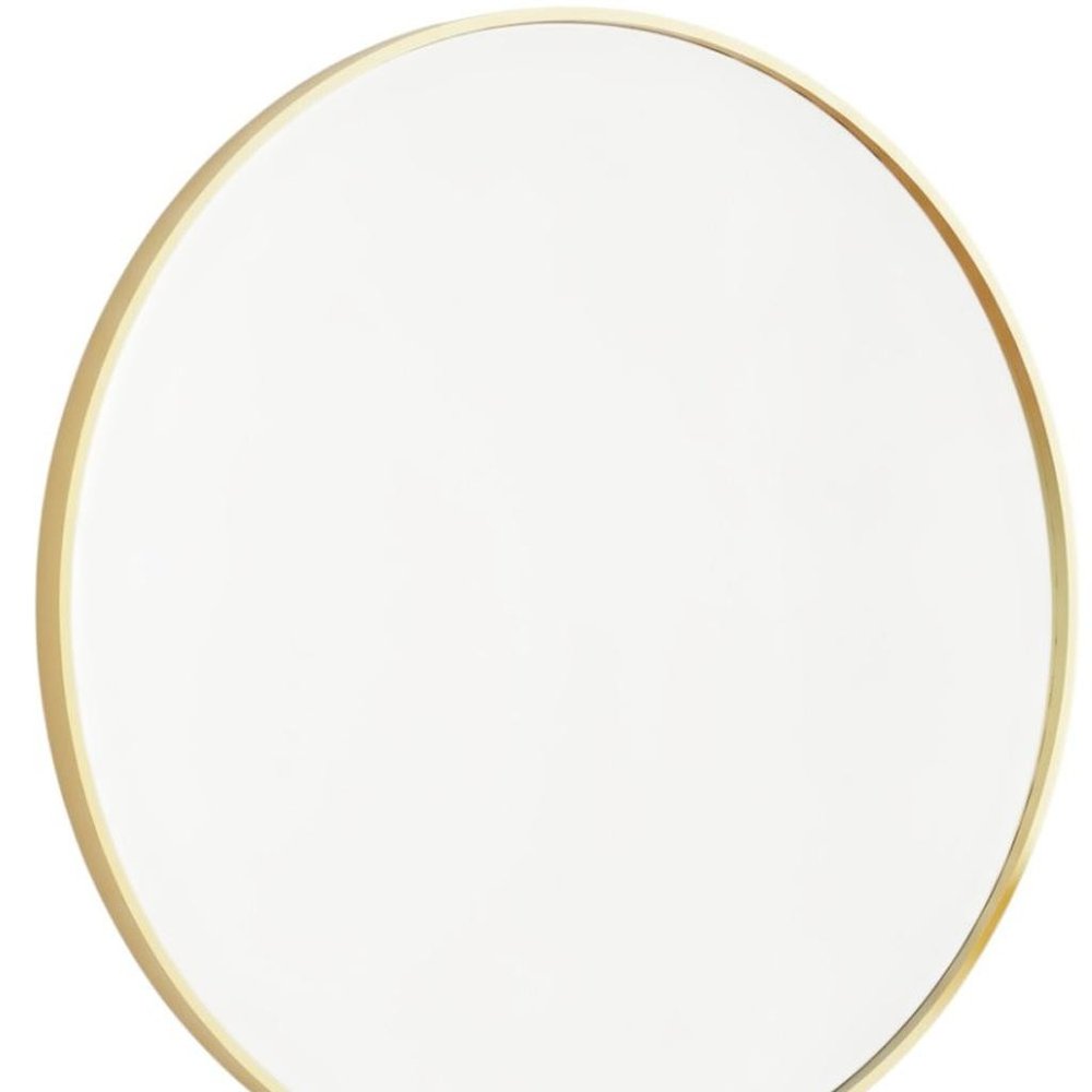 24" Gold Metal Round Framed Bathroom Vanity Mirror