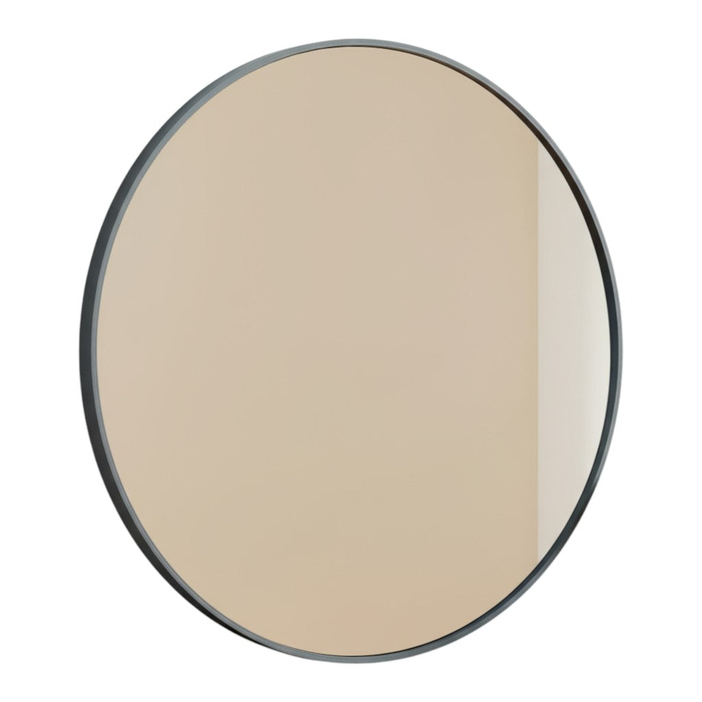 30" Black Metal Round Framed Bathroom Vanity Mirror