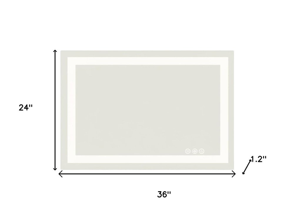 24" Clear Lighted Frameless Bathroom Vanity Mirror