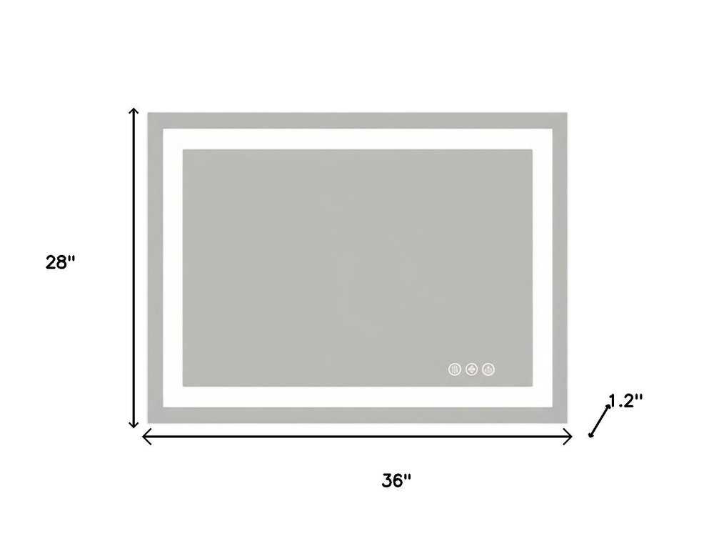 28" Clear Lighted Frameless Bathroom Vanity Mirror