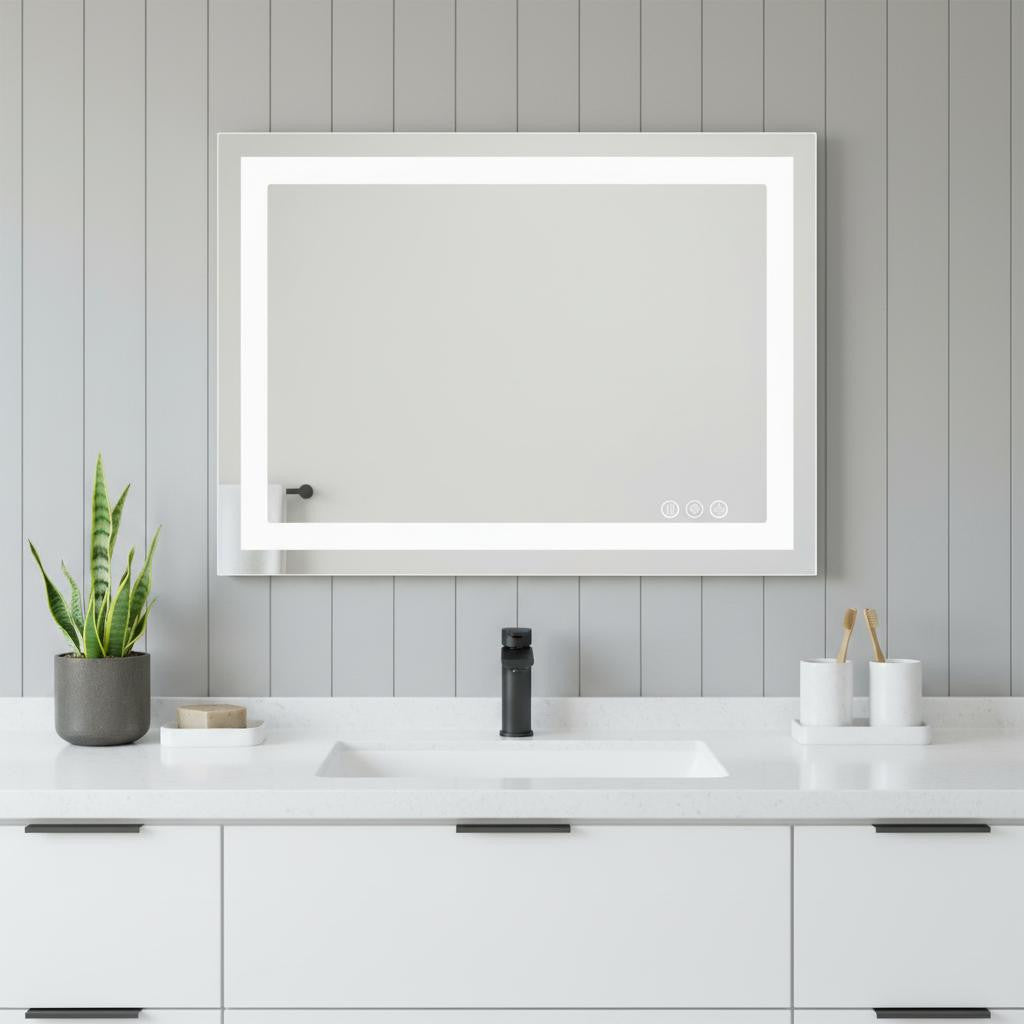 20" Clear Lighted Frameless Bathroom Vanity Mirror