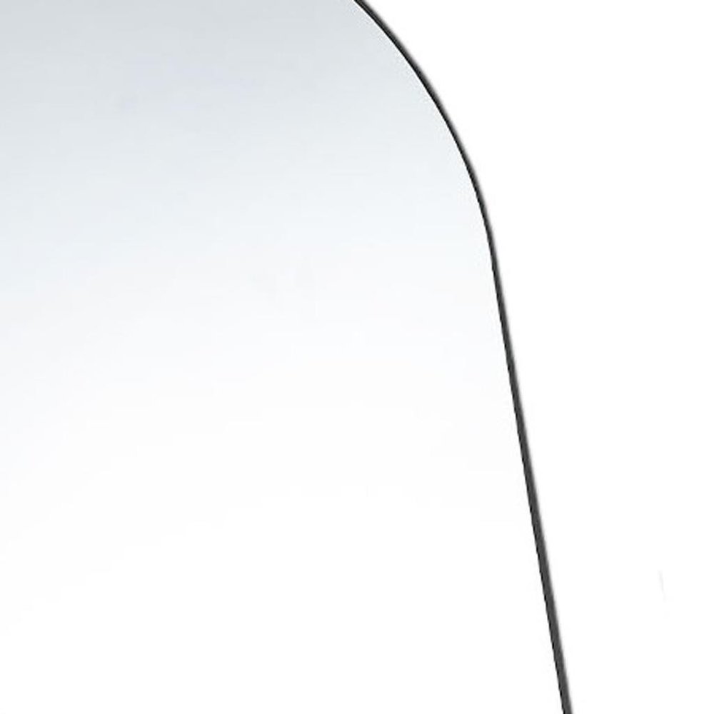 63" Black Metal Arch Freestanding and Wall Mount Framed Full Length Mirror