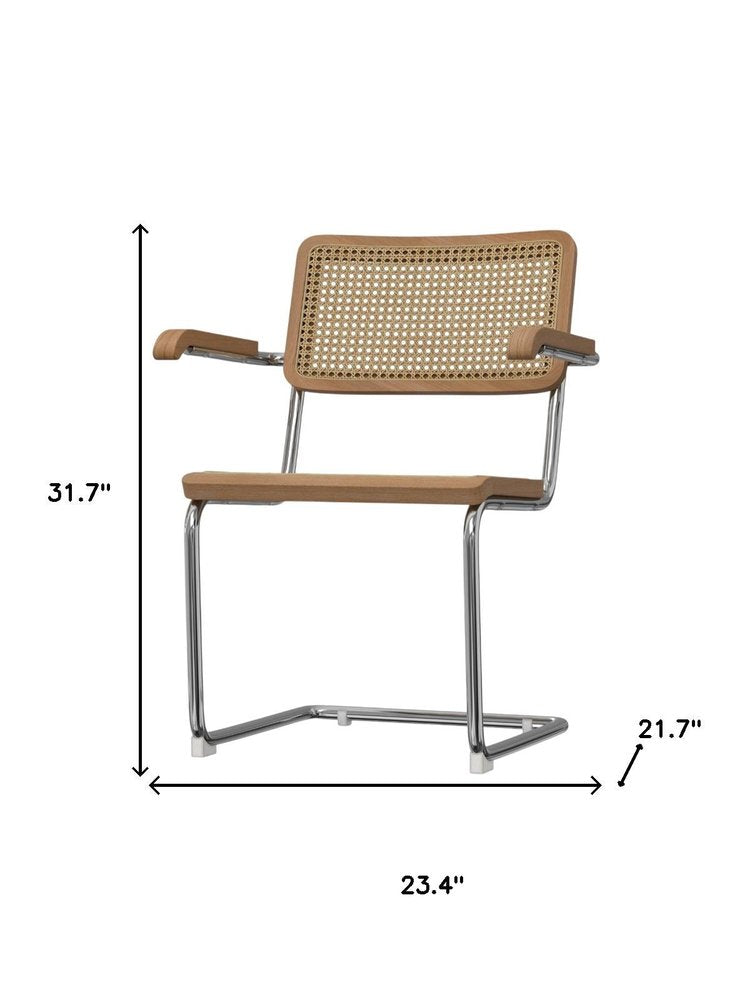 Set of Two Natural and Gray Solid Wood Dining Parsons Chairs