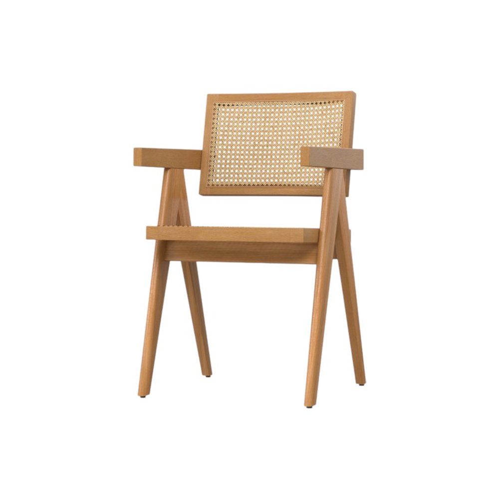 Set of Two Natural Solid Wood Dining Parsons Chairs