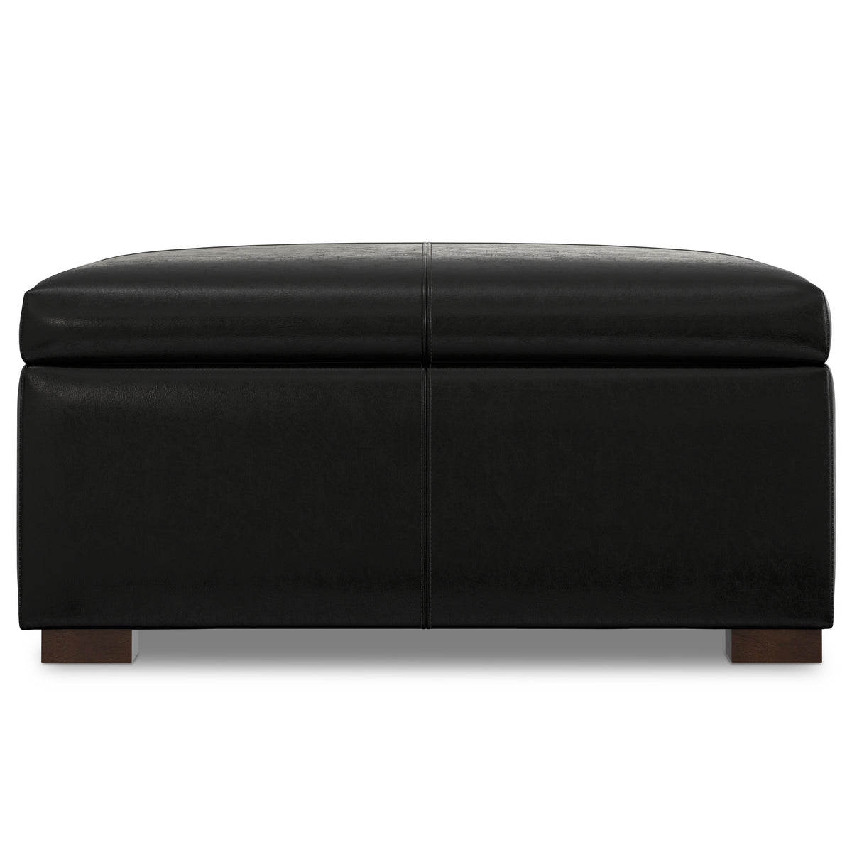 36" Black And Walnut Ottoman With Storage