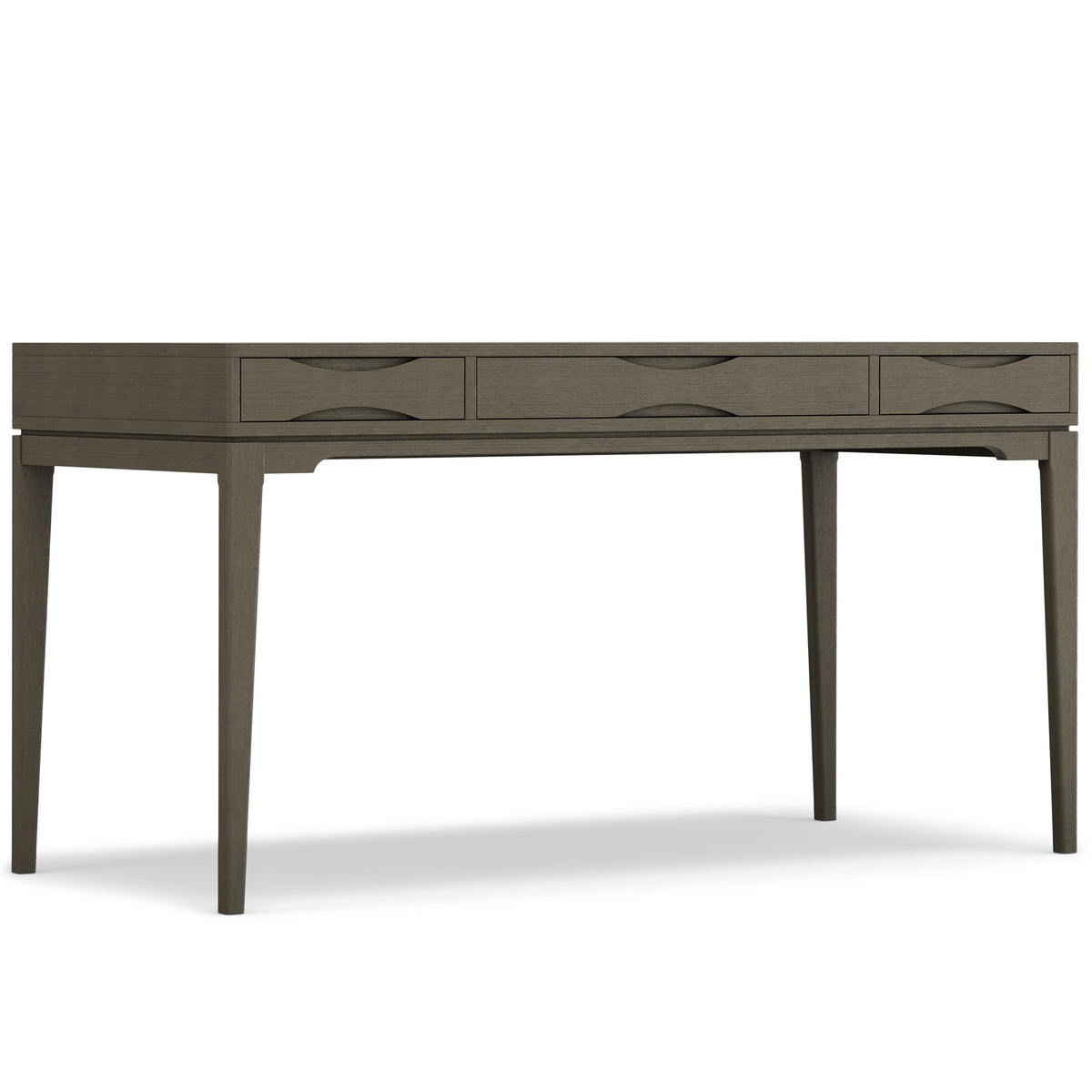 60" Gray Solid Wood Writing Desk With Two Drawers