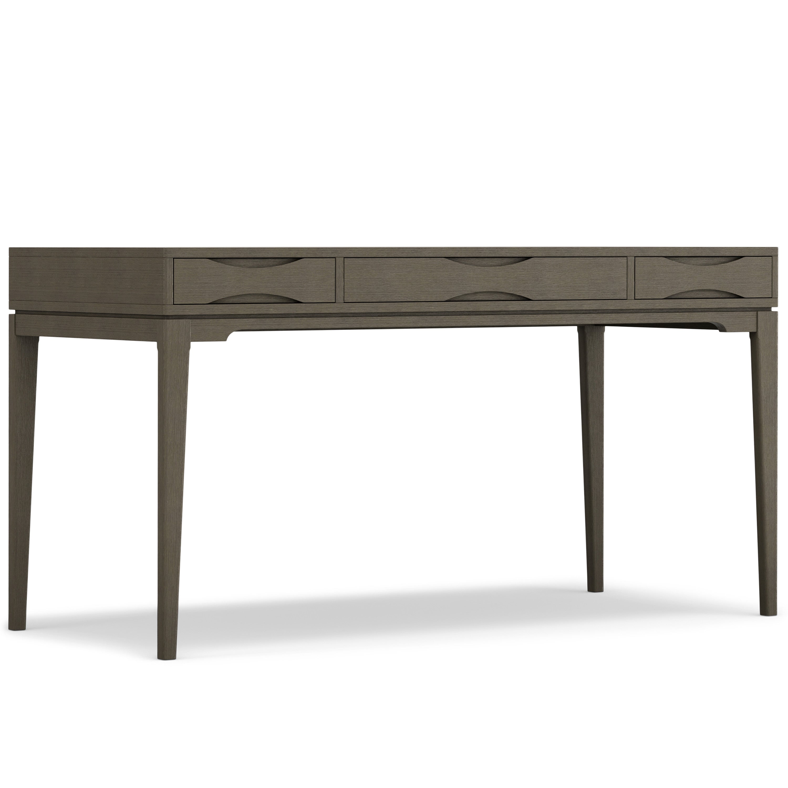 60" Gray Solid Wood Writing Desk With Two Drawers
