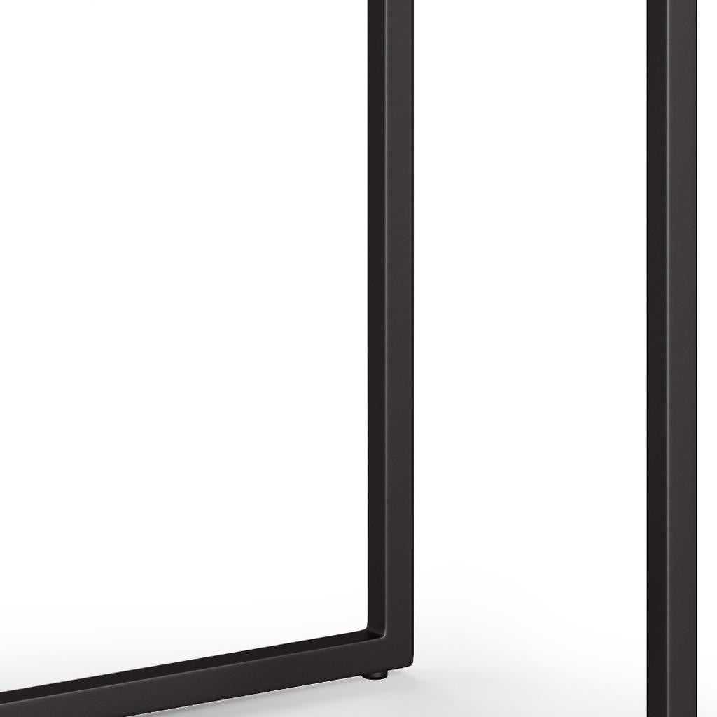 24" Powder Coated Dark Brown and Black Solid Wood and Iron End Table