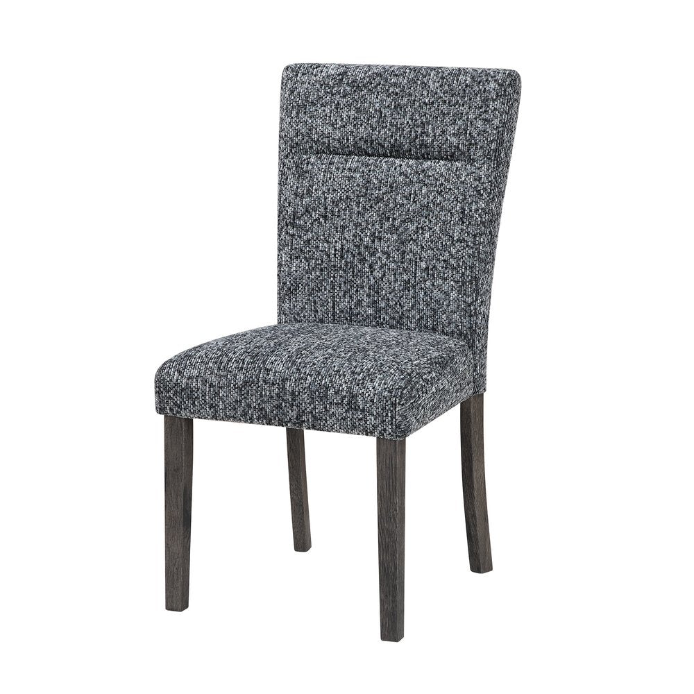 Set of Two Gray and Brown Upholstered Dining Side Chairs