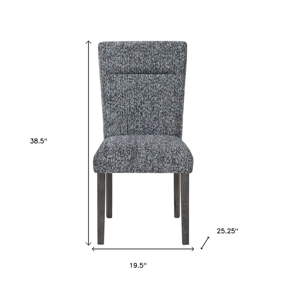 Set of Two Gray and Brown Upholstered Dining Side Chairs