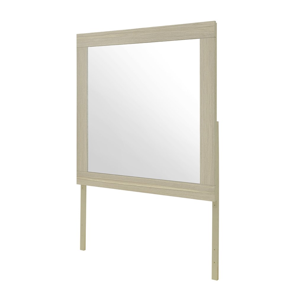 35" Natural Wood Square Frame Mounted Dresser Mirror