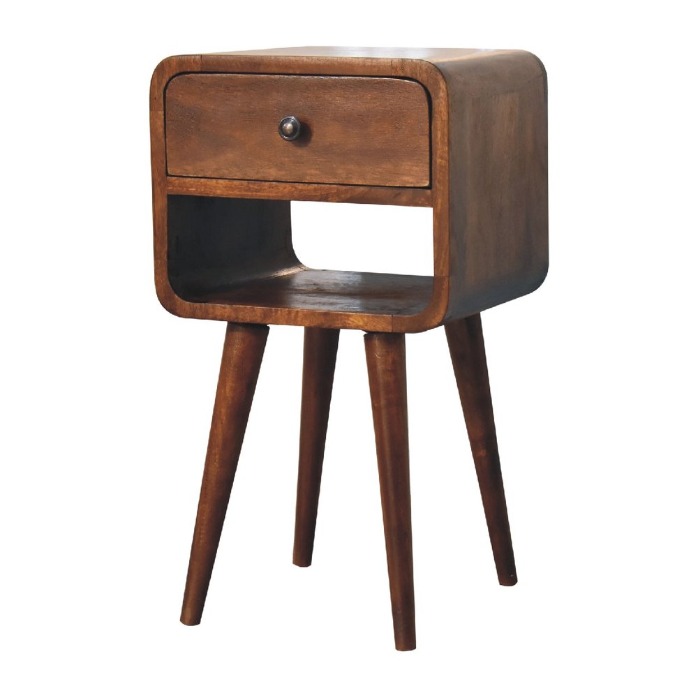 22" Chestnut Solid Wood One Drawer Nightstand