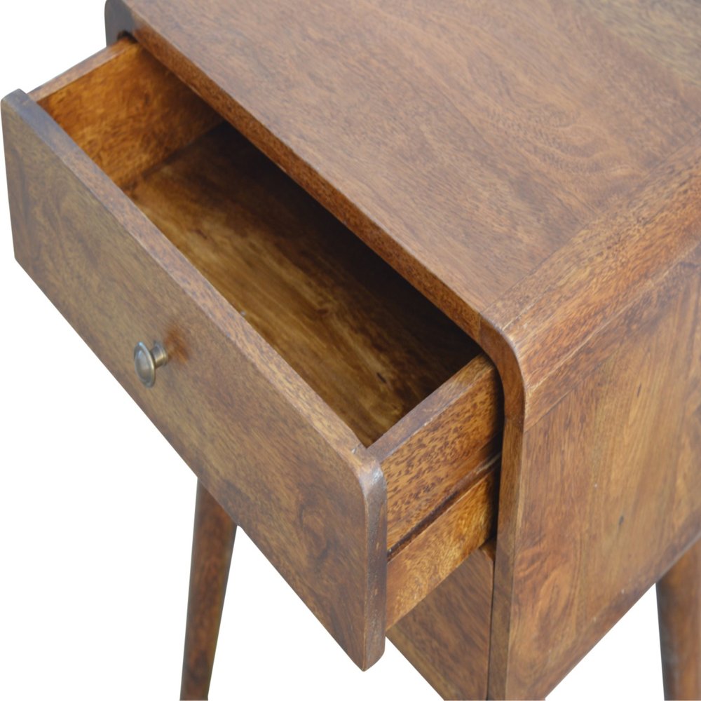 22" Chestnut Solid Wood Two Drawer Nightstand