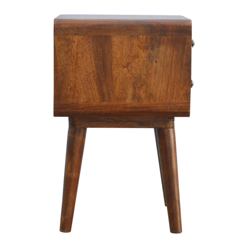 22" Chestnut Solid Wood Two Drawer Nightstand