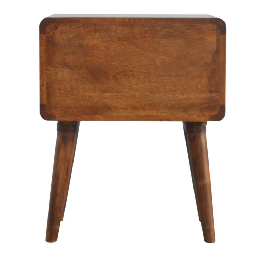 22" Chestnut Solid Wood Two Drawer Nightstand