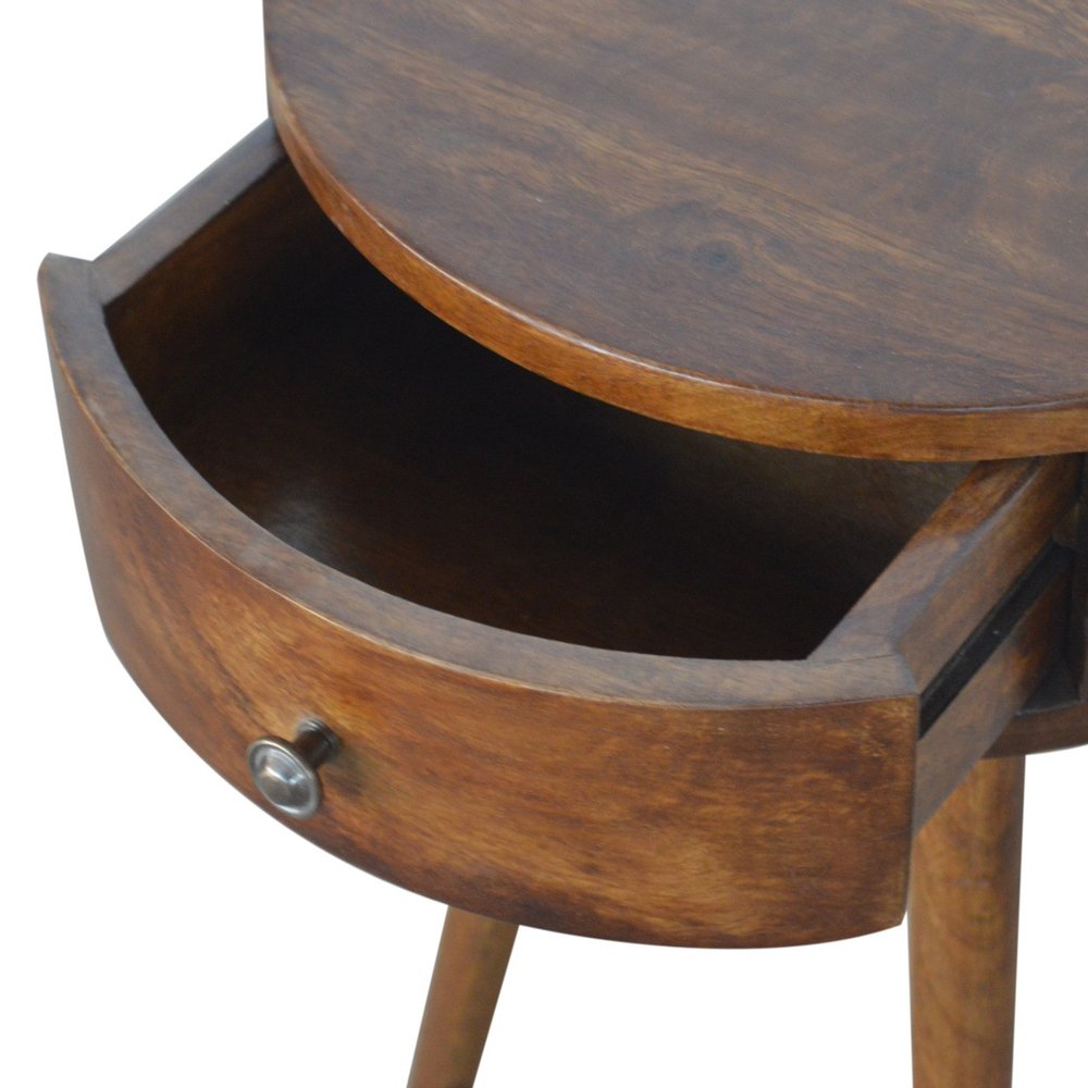 22" Chestnut Solid Wood One Drawer Nightstand