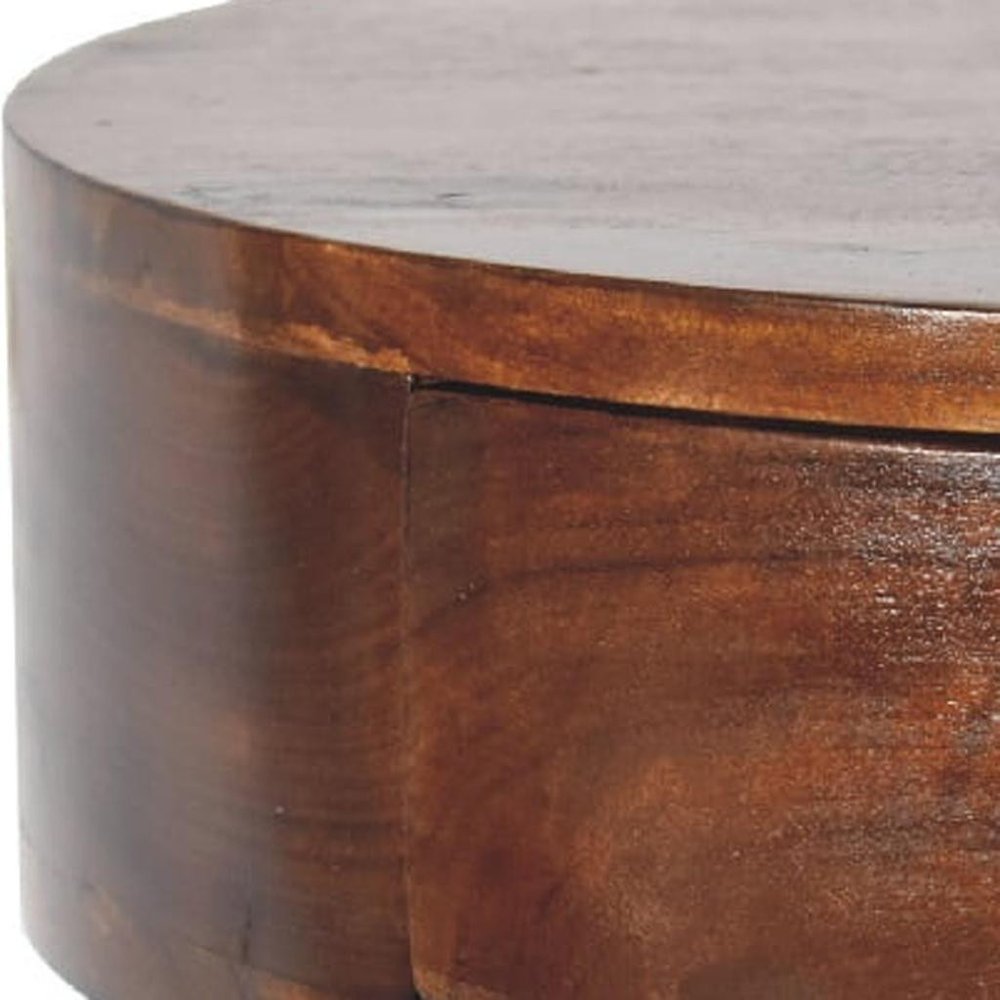 22" Brown Solid Wood One Drawer Floating Nightstand