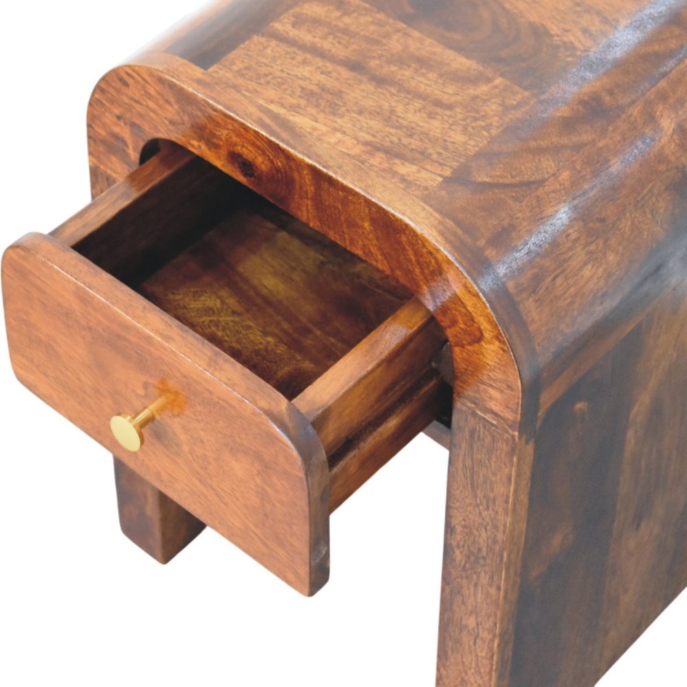 16" Chestnut Solid Wood One Drawer Nightstand