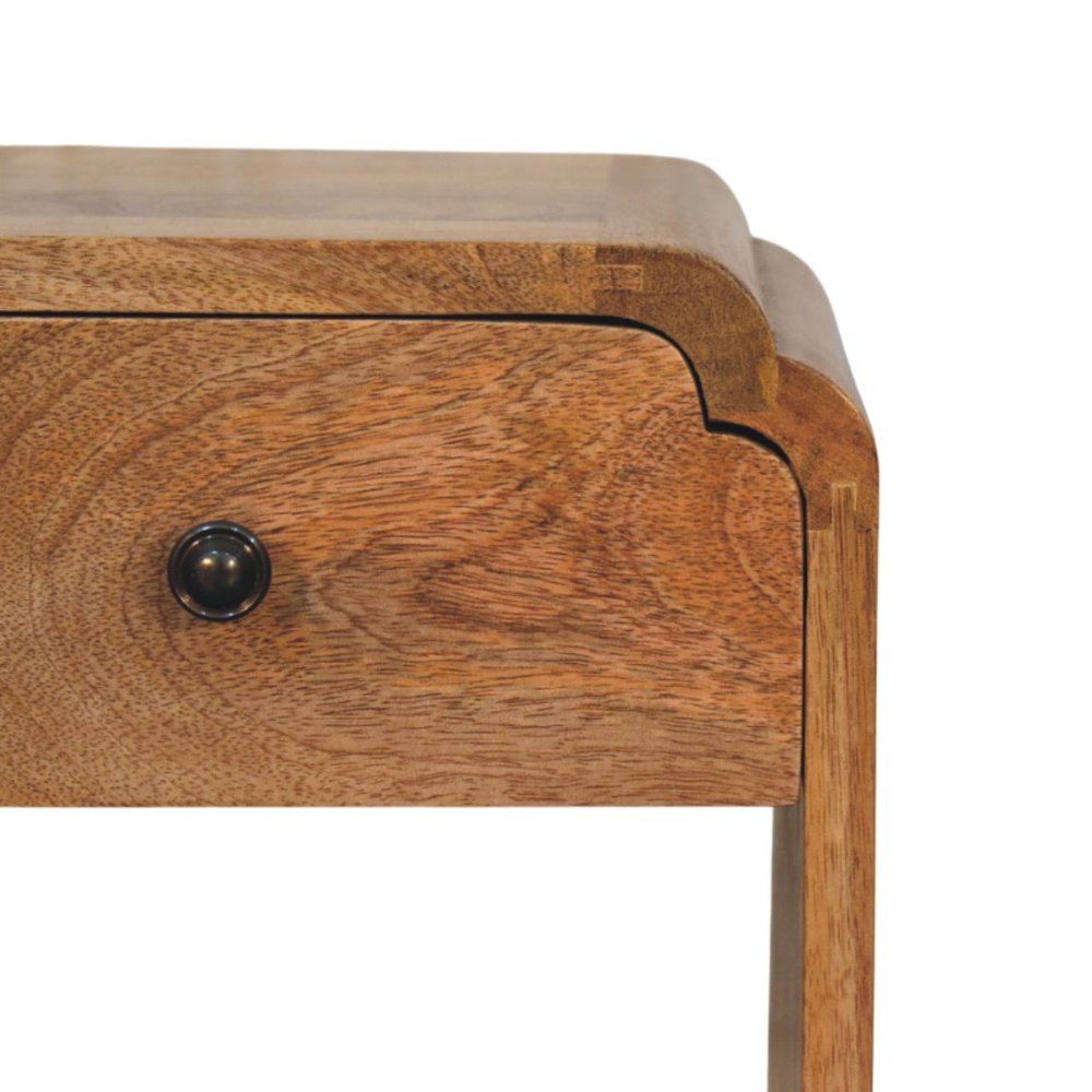 16" Oak Solid Wood One Drawer Scallop Edge Nightstand