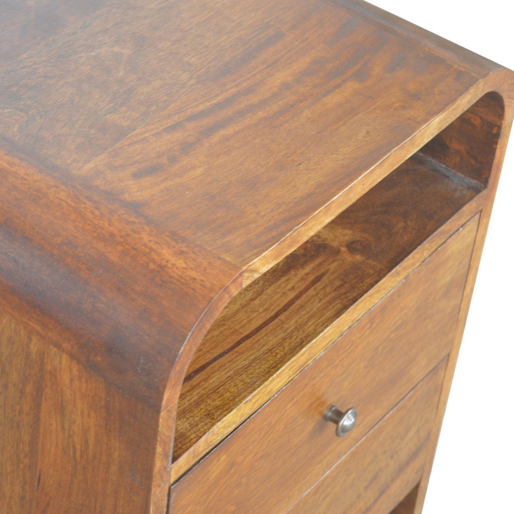 22" Chestnut Solid Wood Two Drawer Nightstand
