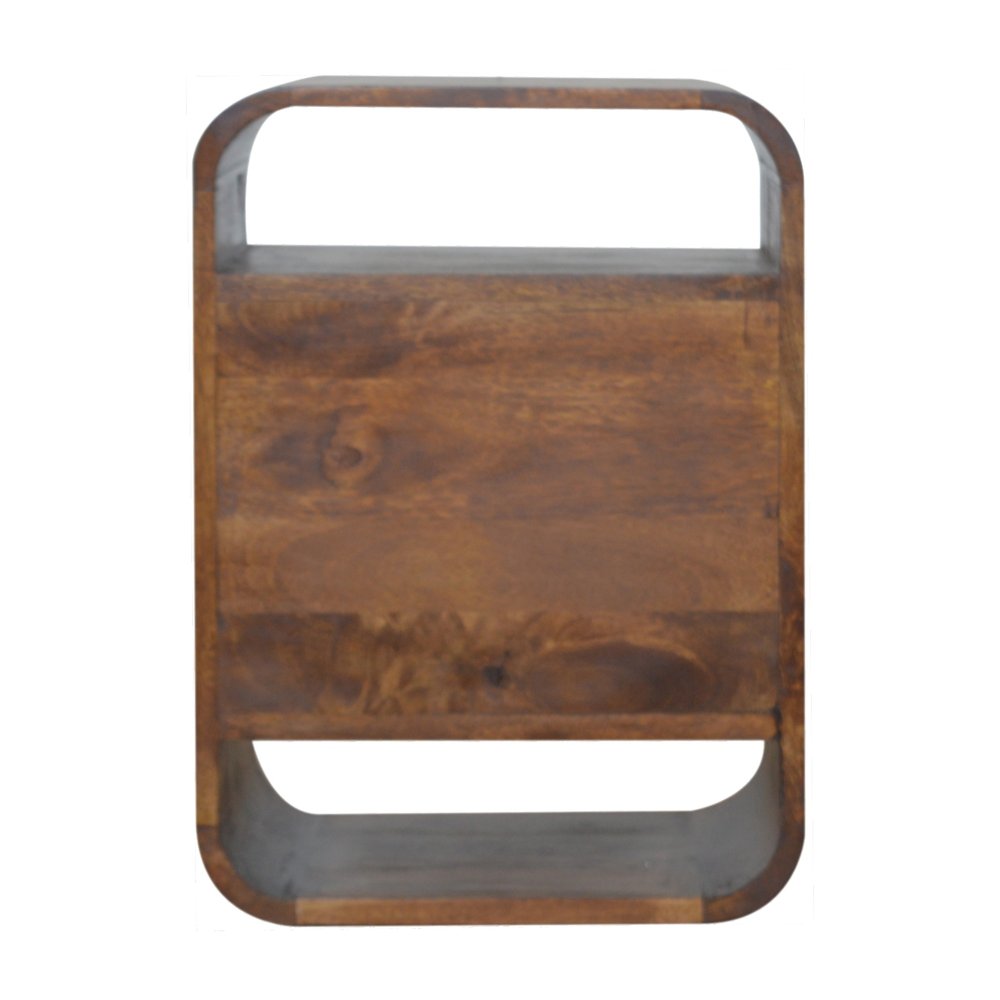 22" Chestnut Solid Wood Two Drawer Nightstand