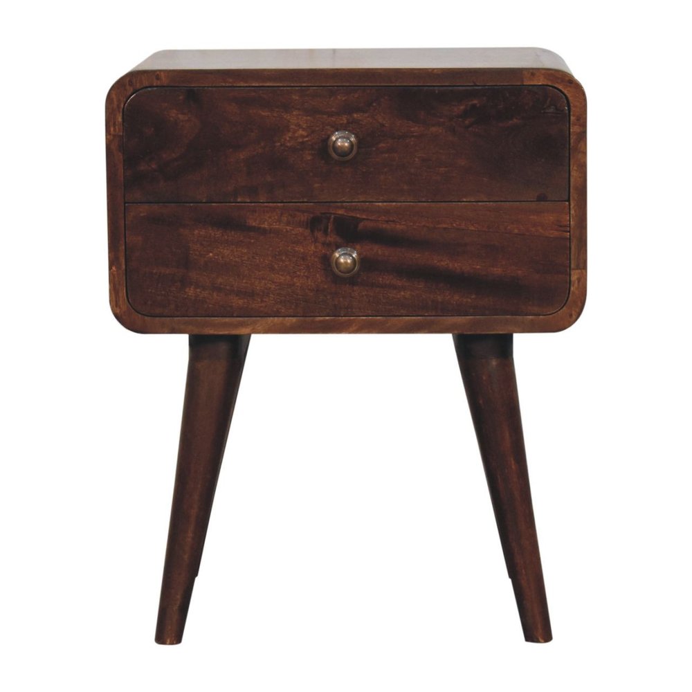 22" Chestnut Solid Wood Two Drawer Nightstand