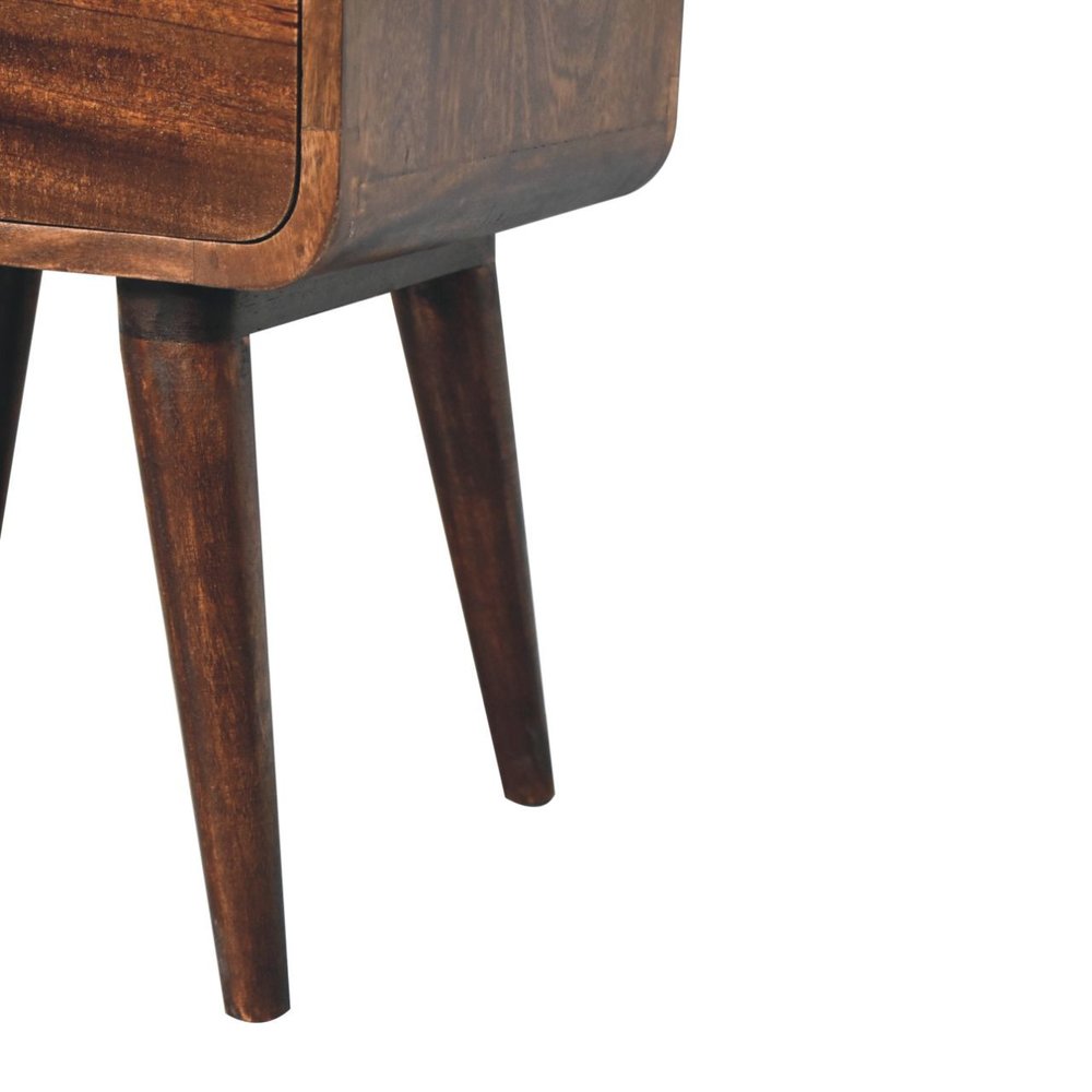 22" Chestnut Solid Wood Two Drawer Nightstand