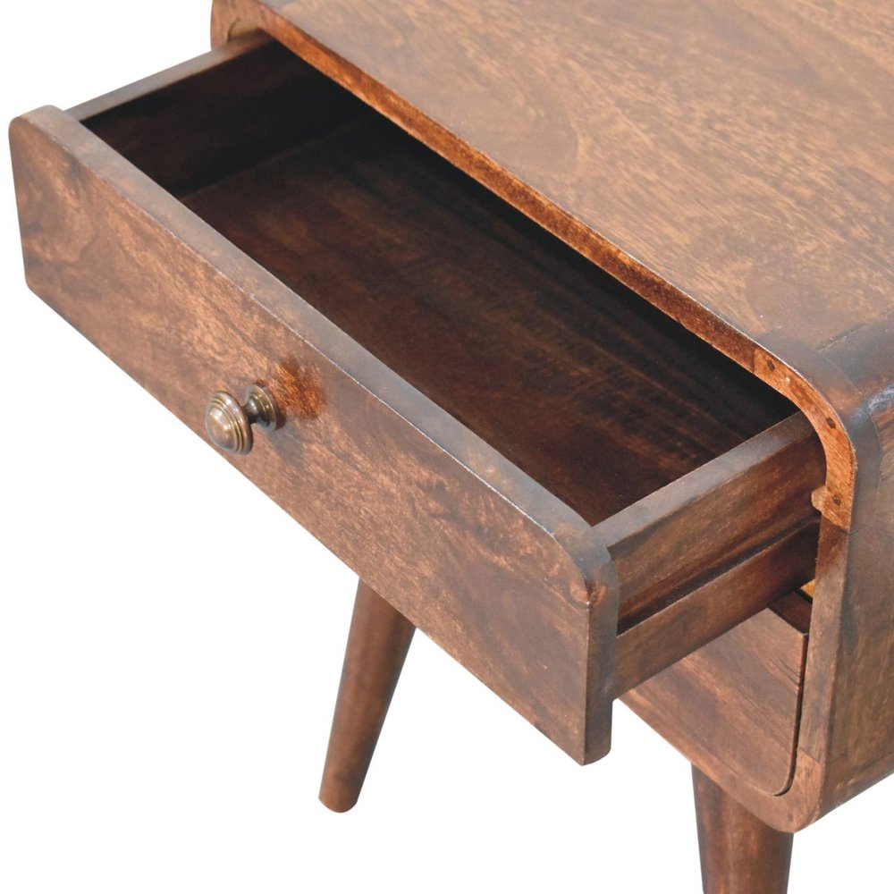 22" Chestnut Solid Wood Two Drawer Nightstand