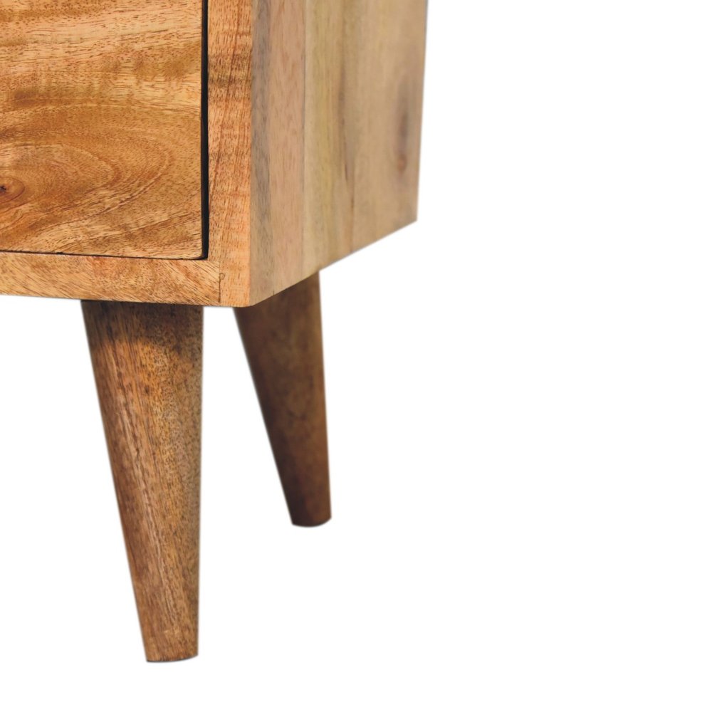20" Oak Solid Wood Two Drawer Nightstand