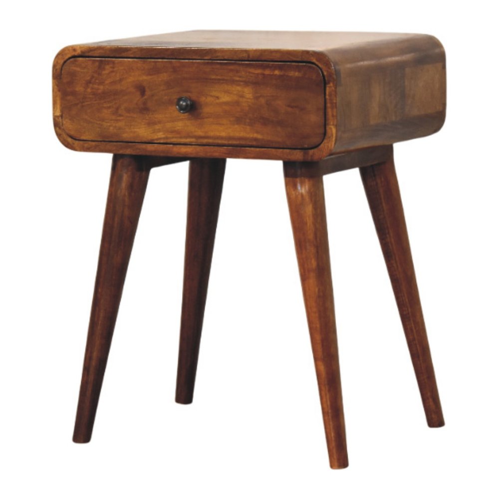 22" Chestnut Solid Wood One Drawer Nightstand