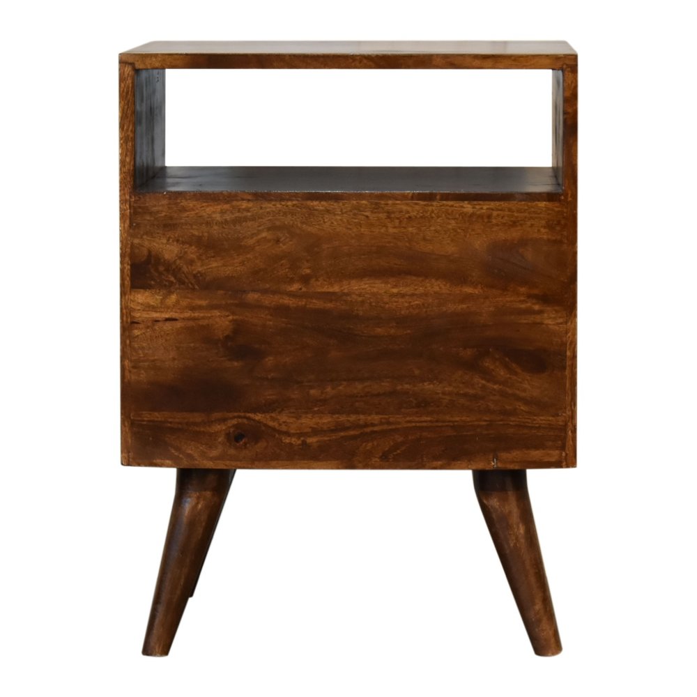 24" Chestnut Solid Wood Two Drawer Nightstand