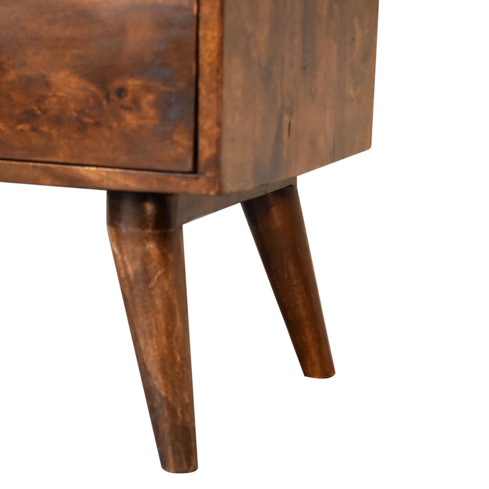 24" Chestnut Solid Wood Two Drawer Nightstand