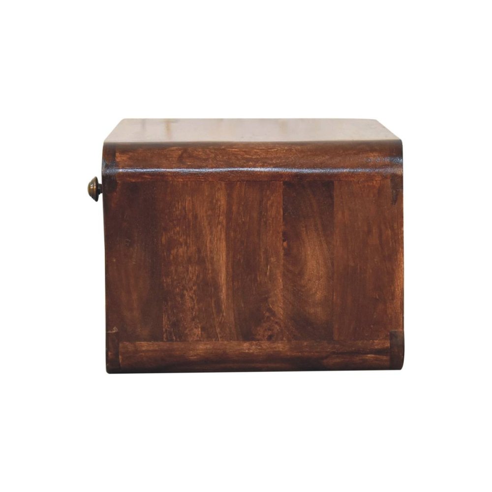18" Brown Solid Wood One Drawer Floating Nightstand