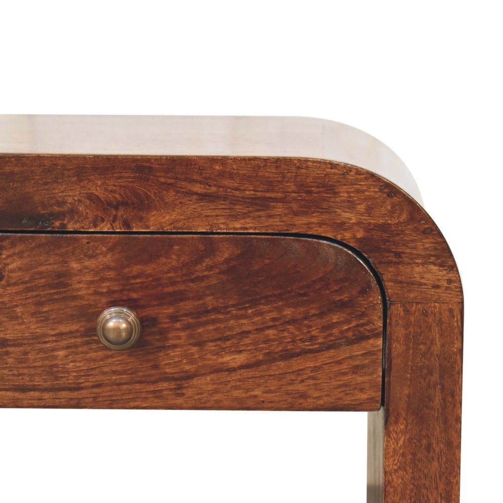 16" Walnut Solid Wood One Drawer Nightstand