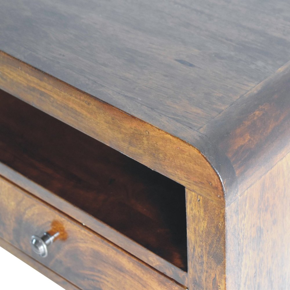18" Chestnut Solid Wood One Drawer Floating Nightstand