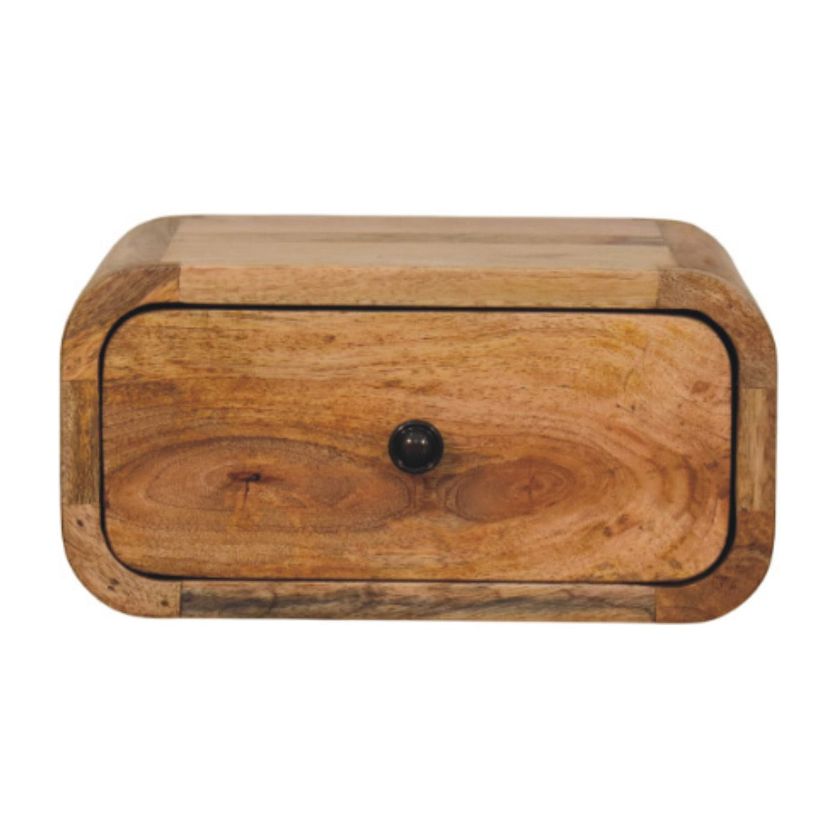12" Oak Solid Wood One Drawer Floating Nightstand