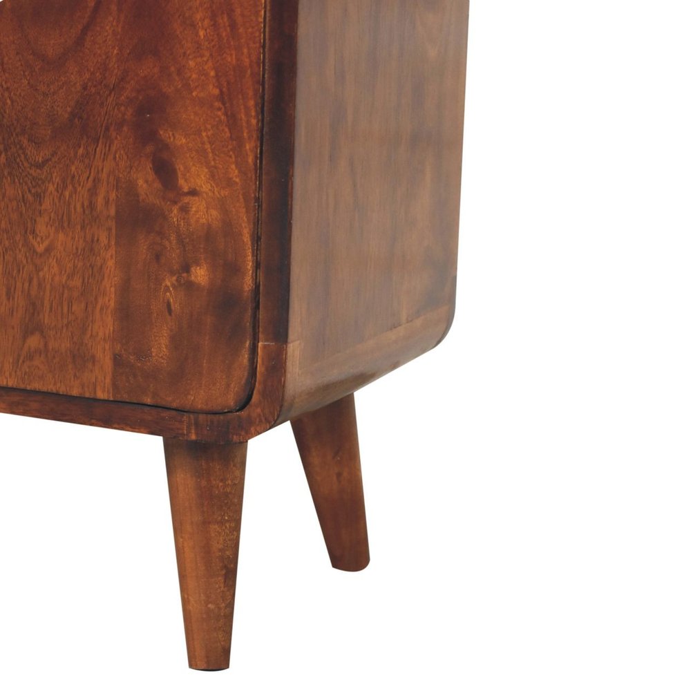 26" Brown Solid Wood Accent Cabinet With Two Doors