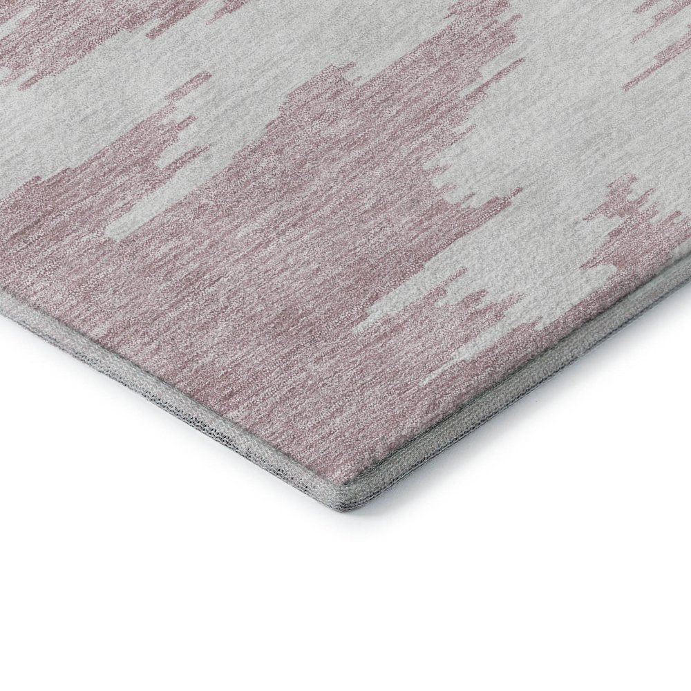 9' X 12' White Sky Blue And Peach Abstract Washable Area Rug With UV Protection