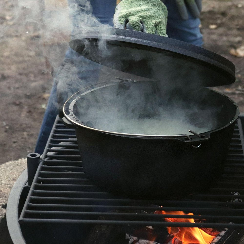 12" Black Cast Iron Dutch Oven Stock Pot