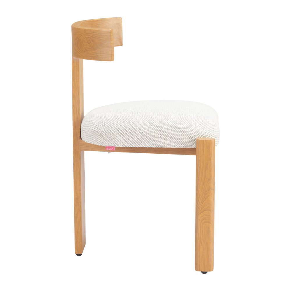 Beige And Natural Olefin And Aluminum Open Back Dining Side Chair