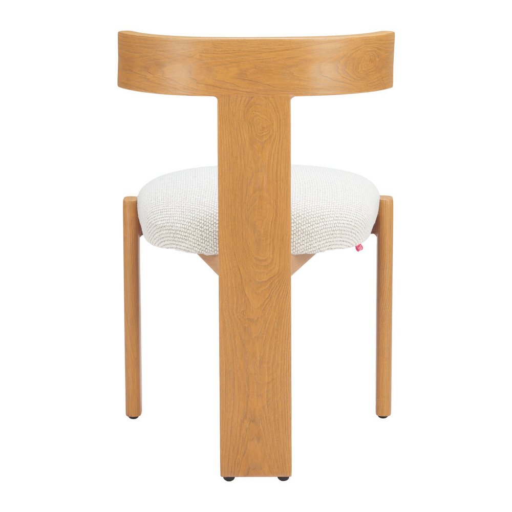 Beige And Natural Olefin And Aluminum Open Back Dining Side Chair