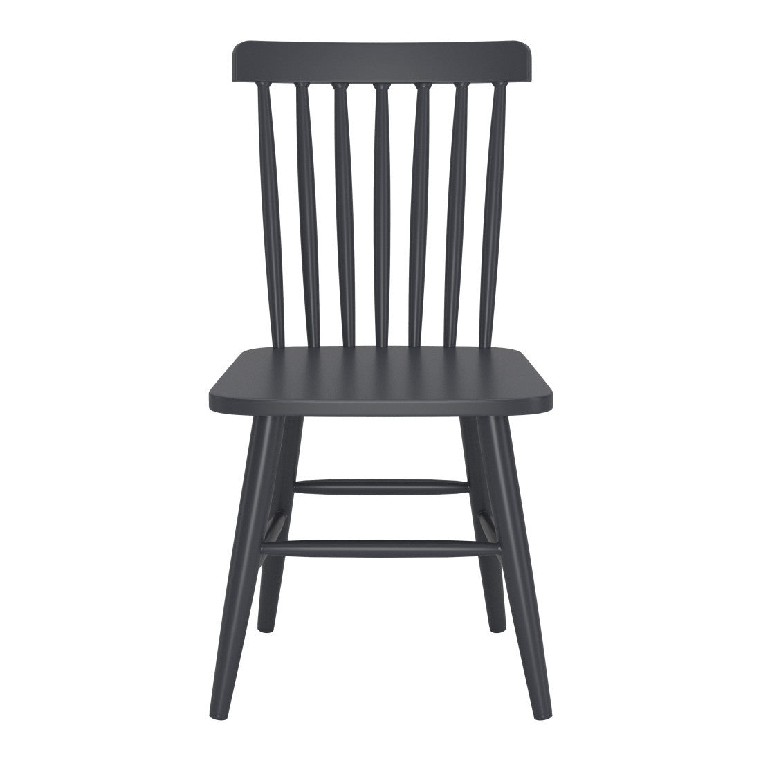 Set of Two Black Aluminum Slat Back Dining Side Chairs