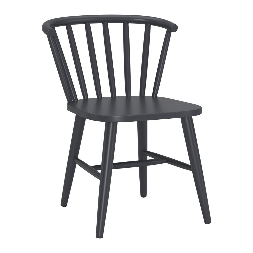 Black Aluminum Slat Back Dining Side Chair