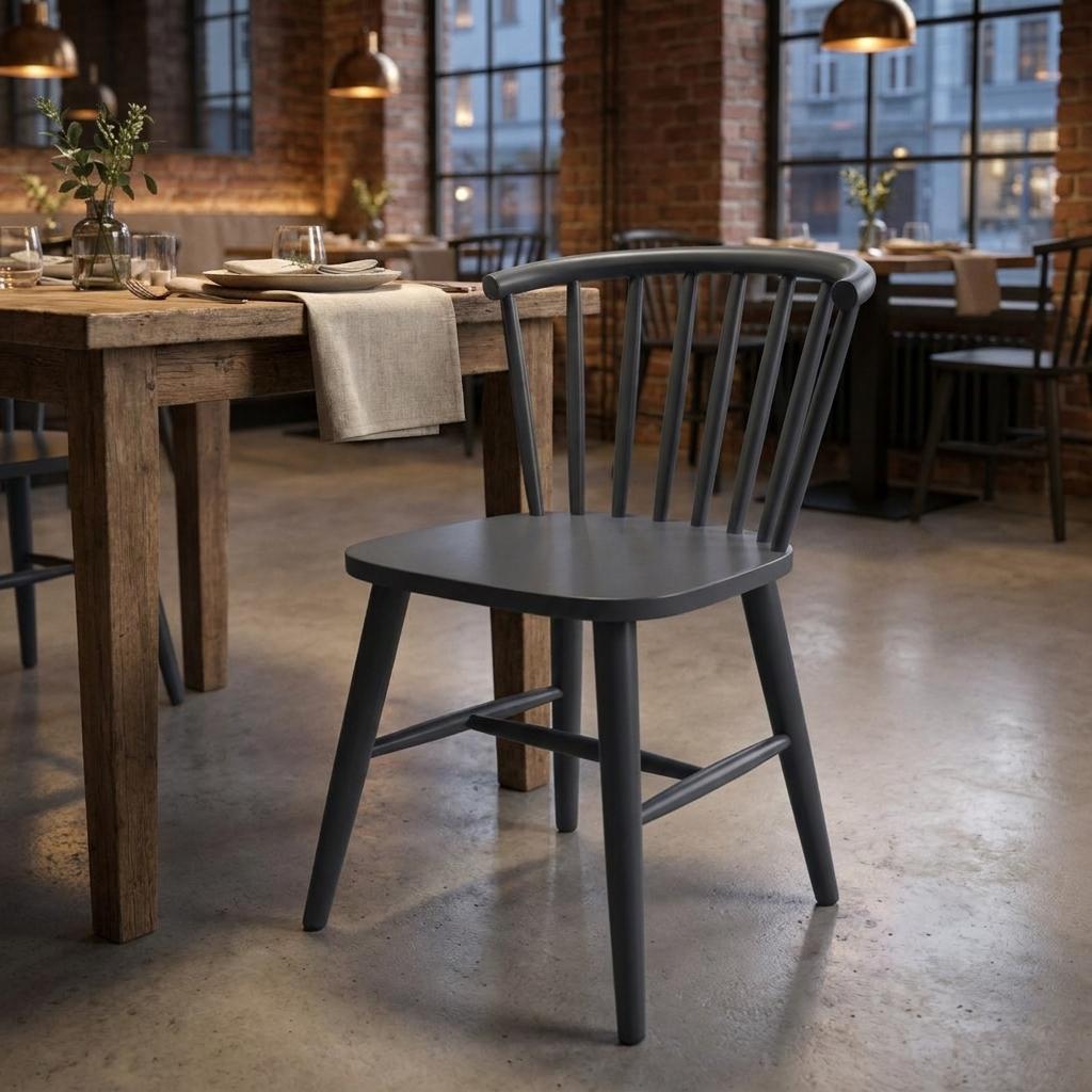 Black Aluminum Windsor Back Dining Side Chair