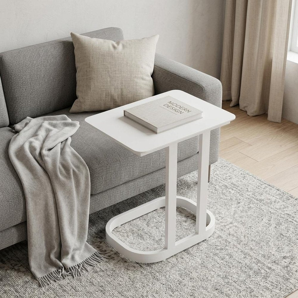 22" White Aluminum Outdoor Side Table