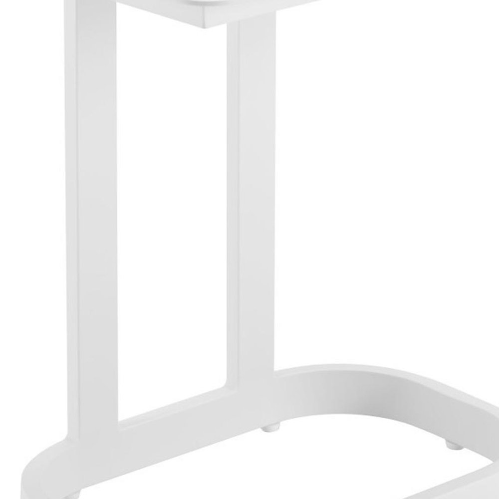 22" White Aluminum Outdoor Side Table