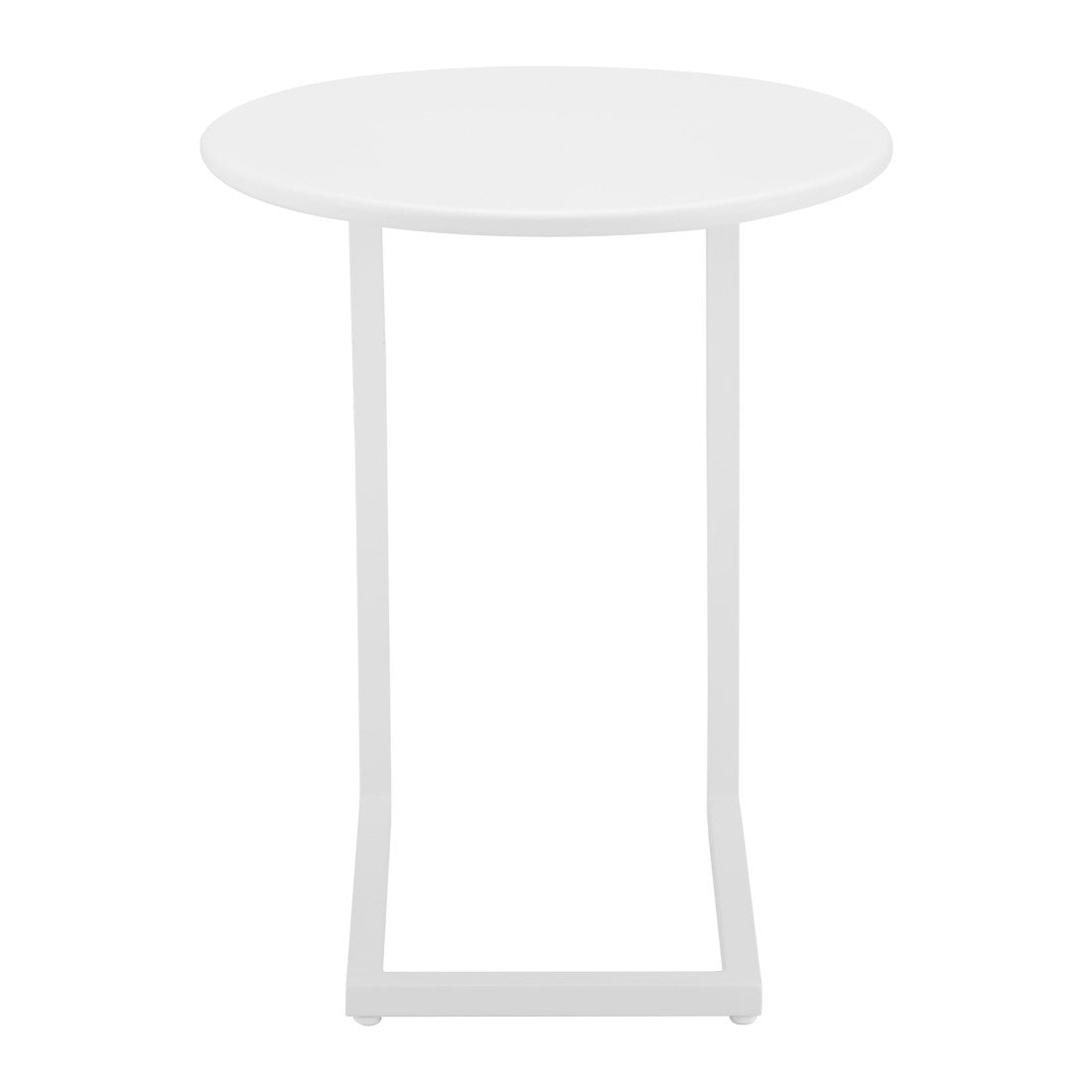 20" White Aluminum Round Outdoor Side Table